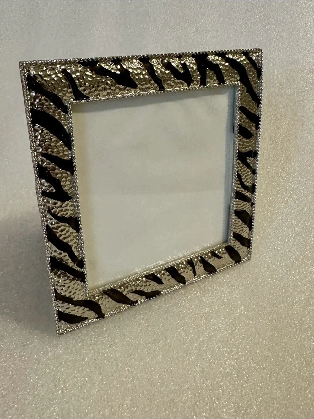 Silver and Black Zebra Accent Square Picture Frame - Premium Home Accent